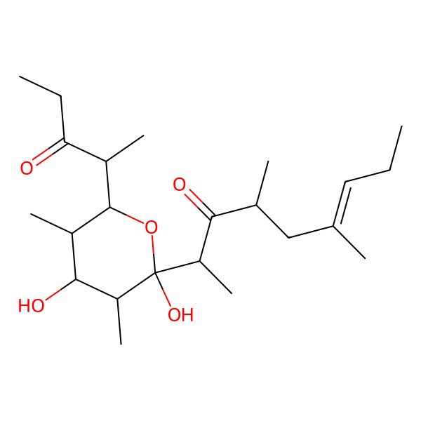 2D Structure of (E,2S,4R)-2-[(2S,3S,4S,5R,6S)-2,4-dihydroxy-3,5-dimethyl-6-[(2S)-3-oxopentan-2-yl]oxan-2-yl]-4,6-dimethylnon-6-en-3-one