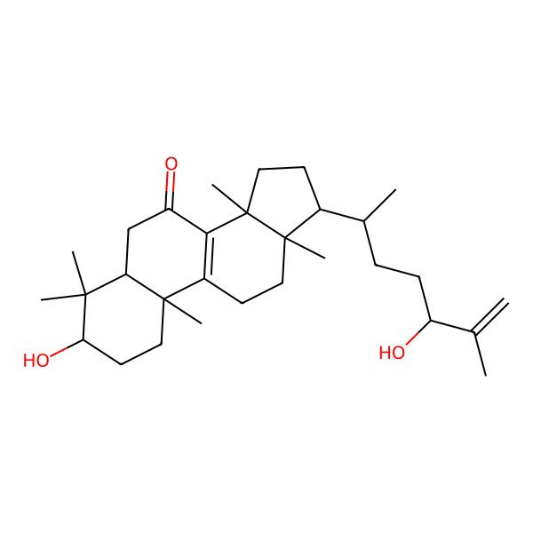 2D Structure of 3-Hydroxy-17-(5-hydroxy-6-methylhept-6-en-2-yl)-4,4,10,13,14-pentamethyl-1,2,3,5,6,11,12,15,16,17-decahydrocyclopenta[a]phenanthren-7-one