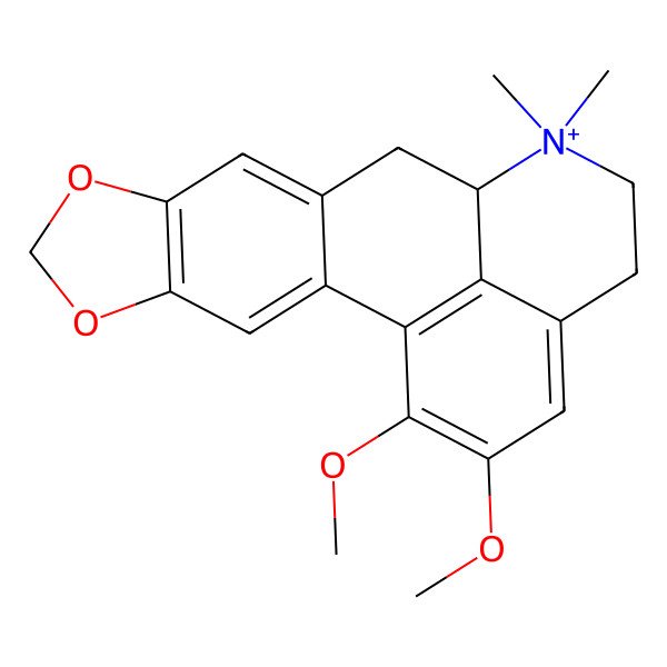 2D Structure of (12S)-18,19-dimethoxy-13,13-dimethyl-5,7-dioxa-13-azoniapentacyclo[10.7.1.02,10.04,8.016,20]icosa-1(20),2,4(8),9,16,18-hexaene