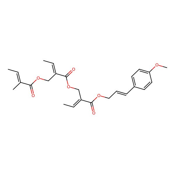 2D Structure of [(Z)-2-[(E)-3-(4-methoxyphenyl)prop-2-enoxy]carbonylbut-2-enyl] (Z)-2-[[(Z)-2-methylbut-2-enoyl]oxymethyl]but-2-enoate