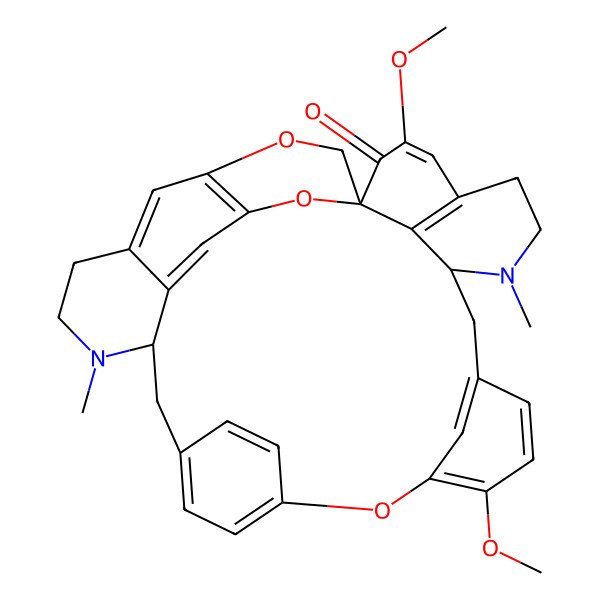 2D Structure of (3S,22R)-16,27-dimethoxy-4,21-dimethyl-12,29,37-trioxa-4,21-diazaoctacyclo[28.2.2.17,11.110,14.114,18.124,28.03,8.022,36]octatriaconta-1(33),7(38),8,10,16,18(36),24(35),25,27,30(34),31-undecaen-15-one