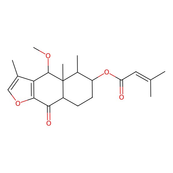 2D Structure of [(4S,4aR,5R,6S,8aR)-4-methoxy-3,4a,5-trimethyl-9-oxo-4,5,6,7,8,8a-hexahydrobenzo[f][1]benzofuran-6-yl] 3-methylbut-2-enoate