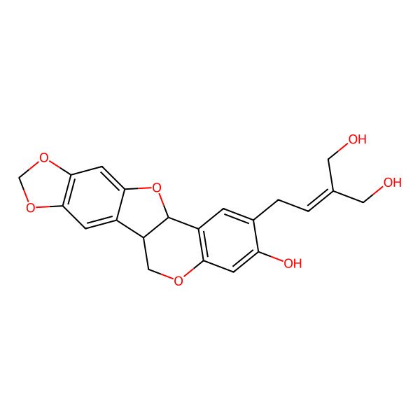 2D Structure of 2-[2-[(1R,12R)-16-hydroxy-5,7,11,19-tetraoxapentacyclo[10.8.0.02,10.04,8.013,18]icosa-2,4(8),9,13(18),14,16-hexaen-15-yl]ethylidene]propane-1,3-diol