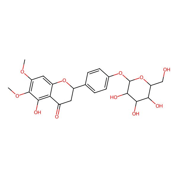 2D Structure of 5-Hydroxy-6,7-dimethoxy-2-[4-[3,4,5-trihydroxy-6-(hydroxymethyl)oxan-2-yl]oxyphenyl]-2,3-dihydrochromen-4-one