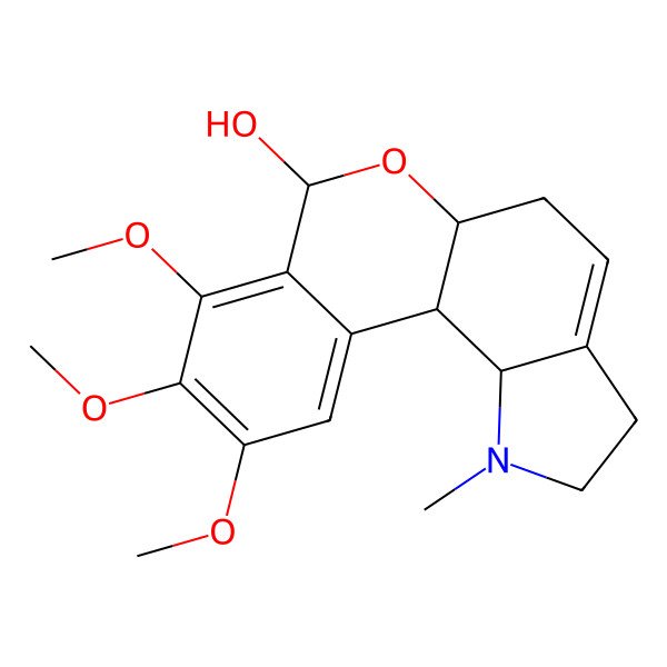 2D Structure of (5aR,7R,11bS,11cR)-8,9,10-trimethoxy-1-methyl-3,5,5a,7,11b,11c-hexahydro-2H-isochromeno[3,4-g]indol-7-ol