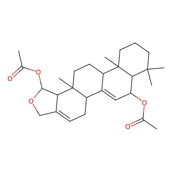 2D Structure of [(1S,5aR,7S,7aS,11aR,11bR,13aS,13bR)-1-acetyloxy-8,8,11a,13a-tetramethyl-3,5,5a,7,7a,9,10,11,11b,12,13,13b-dodecahydro-1H-phenanthro[2,1-e][2]benzofuran-7-yl] acetate