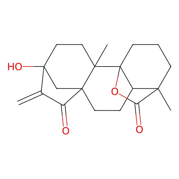 2D Structure of (1S,2S,5S,8R,11S,12R)-5-hydroxy-2,12-dimethyl-6-methylidene-16-oxapentacyclo[10.3.2.15,8.01,11.02,8]octadecane-7,17-dione