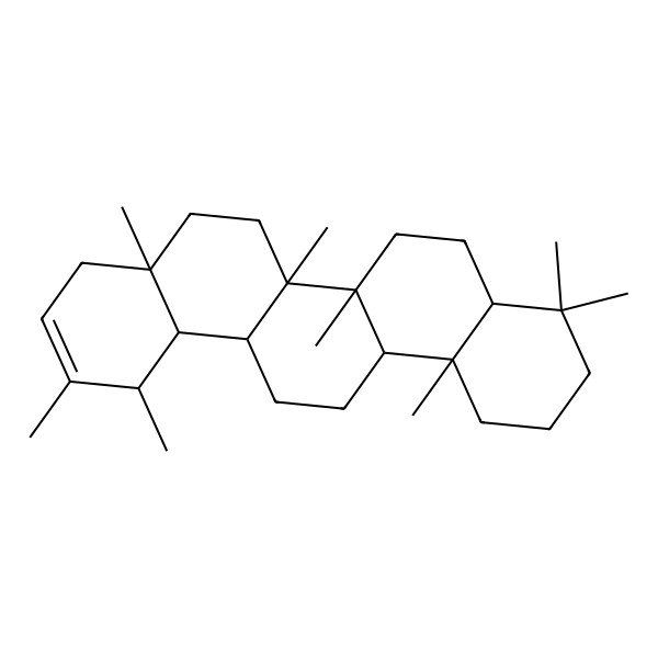 2D Structure of (4aS,6aR,6aR,6bR,8aS,12S,12aR,14aR,14bS)-4,4,6a,6b,8a,11,12,14b-octamethyl-2,3,4a,5,6,6a,7,8,9,12,12a,13,14,14a-tetradecahydro-1H-picene