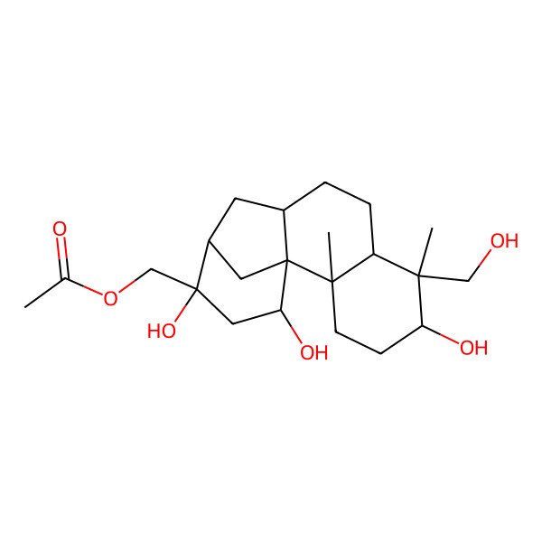 2D Structure of [5,13,15-Trihydroxy-6-(hydroxymethyl)-2,6-dimethyl-13-tetracyclo[10.3.1.01,10.02,7]hexadecanyl]methyl acetate