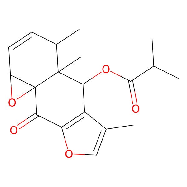 2D Structure of [(1R,8S,9R,10S,13S)-6,9,10-trimethyl-2-oxo-4,14-dioxatetracyclo[7.5.0.01,13.03,7]tetradeca-3(7),5,11-trien-8-yl] 2-methylpropanoate