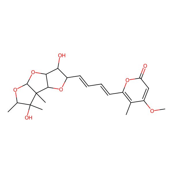 2D Structure of 6-[4-(5,11-Dihydroxy-1,10,11-trimethyl-3,7,9-trioxatricyclo[6.3.0.02,6]undecan-4-yl)buta-1,3-dienyl]-4-methoxy-5-methylpyran-2-one