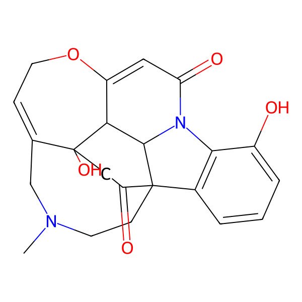 2D Structure of (1S,22S,23S,24S)-15,22-dihydroxy-4-methyl-9-oxa-4,13-diazahexacyclo[11.6.5.01,24.06,22.010,23.014,19]tetracosa-6,10,14(19),15,17-pentaene-12,20-dione