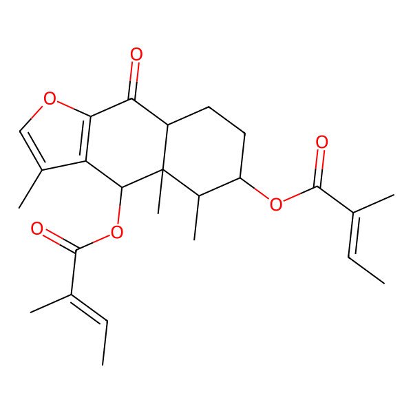2D Structure of [(4S,4aR,5R,6S,8aS)-3,4a,5-trimethyl-4-[(Z)-2-methylbut-2-enoyl]oxy-9-oxo-4,5,6,7,8,8a-hexahydrobenzo[f][1]benzofuran-6-yl] (Z)-2-methylbut-2-enoate