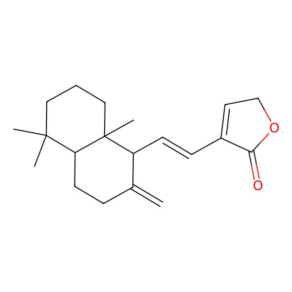 2D Structure of 4-[2-(5,5,8a-trimethyl-2-methylidene-3,4,4a,6,7,8-hexahydro-1H-naphthalen-1-yl)ethenyl]-2H-furan-5-one