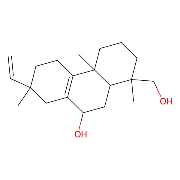 2D Structure of (1R,4aS,7S,9R,10aR)-7-ethenyl-1-(hydroxymethyl)-1,4a,7-trimethyl-3,4,5,6,8,9,10,10a-octahydro-2H-phenanthren-9-ol 2D Structure of (1R,4aS,7S,9R,10aR)-7-ethenyl-1-(hydroxymethyl)-1,4a,7-trimethyl-3,4,5,6,8,9,10,10a-octahydro-2H-phenanthren-9-ol