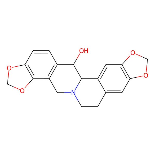 2D Structure of 5,7,17,19-Tetraoxa-13-azahexacyclo[11.11.0.02,10.04,8.015,23.016,20]tetracosa-2,4(8),9,15(23),16(20),21-hexaen-24-ol
