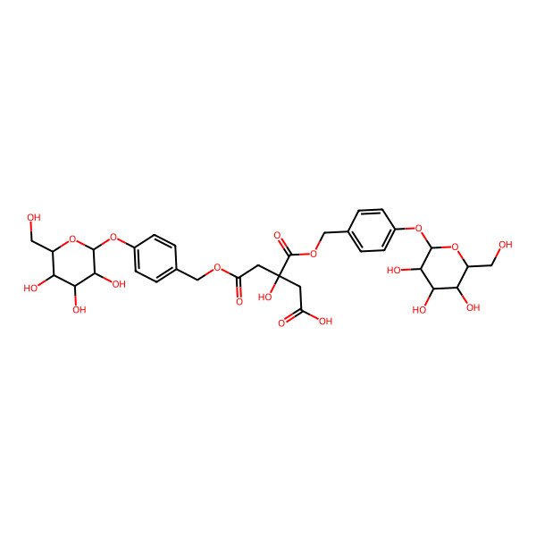 2D Structure of 3-Hydroxy-5-oxo-5-[[4-[3,4,5-trihydroxy-6-(hydroxymethyl)oxan-2-yl]oxyphenyl]methoxy]-3-[[4-[3,4,5-trihydroxy-6-(hydroxymethyl)oxan-2-yl]oxyphenyl]methoxycarbonyl]pentanoic acid