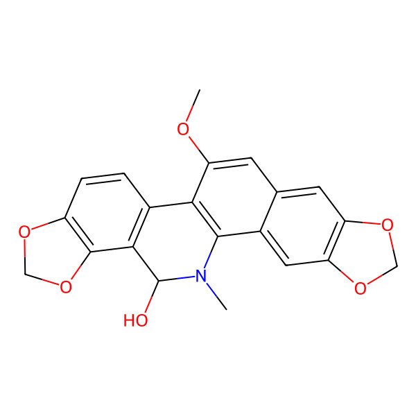 2D Structure of (23S)-12-methoxy-24-methyl-5,7,18,20-tetraoxa-24-azahexacyclo[11.11.0.02,10.04,8.014,22.017,21]tetracosa-1(13),2,4(8),9,11,14(22),15,17(21)-octaen-23-ol