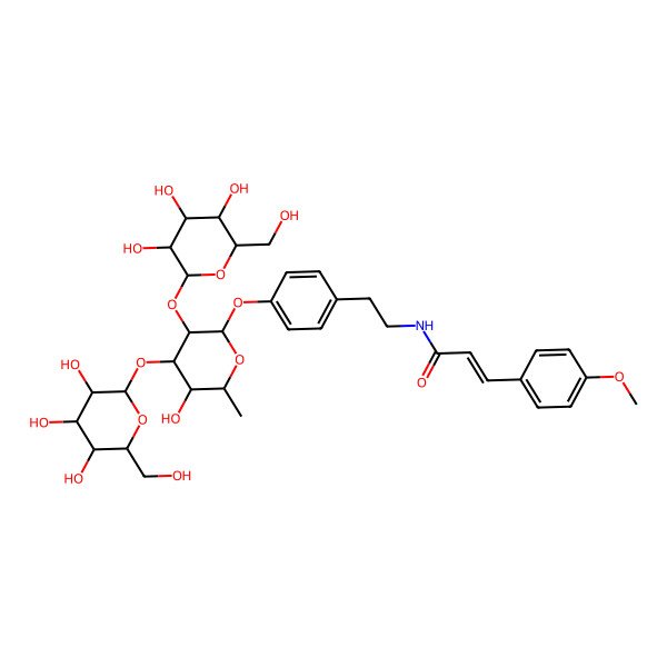 2D Structure of (Z)-N-[2-[4-[(2S,3R,4R,5S,6S)-5-hydroxy-6-methyl-3,4-bis[[(2S,3R,4S,5S,6R)-3,4,5-trihydroxy-6-(hydroxymethyl)oxan-2-yl]oxy]oxan-2-yl]oxyphenyl]ethyl]-3-(4-methoxyphenyl)prop-2-enamide