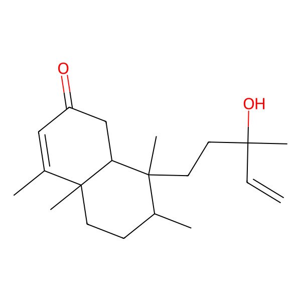 2D Structure of (4aR,7R,8R,8aR)-8-(3-hydroxy-3-methylpent-4-enyl)-4,4a,7,8-tetramethyl-5,6,7,8a-tetrahydro-1H-naphthalen-2-one