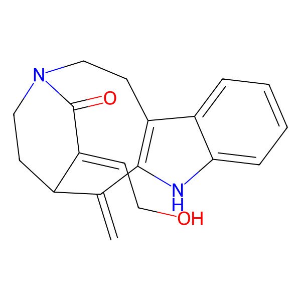 2D Structure of 16-(2-Hydroxyethylidene)-2-methylidene-4,14-diazatetracyclo[12.2.2.03,11.05,10]octadeca-3(11),5,7,9-tetraen-15-one