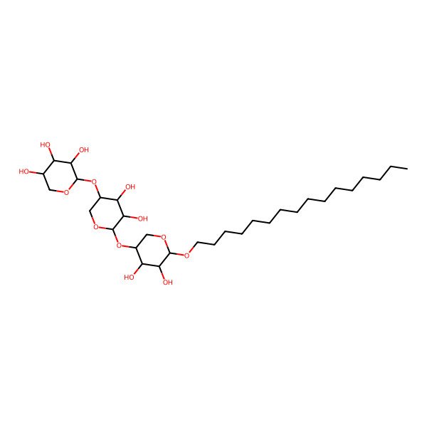 2D Structure of (2R,3S,4R,5R)-2-[(3S,4R,5S,6S)-6-[(3R,4R,5S,6S)-6-hexadecoxy-4,5-dihydroxyoxan-3-yl]oxy-4,5-dihydroxyoxan-3-yl]oxyoxane-3,4,5-triol