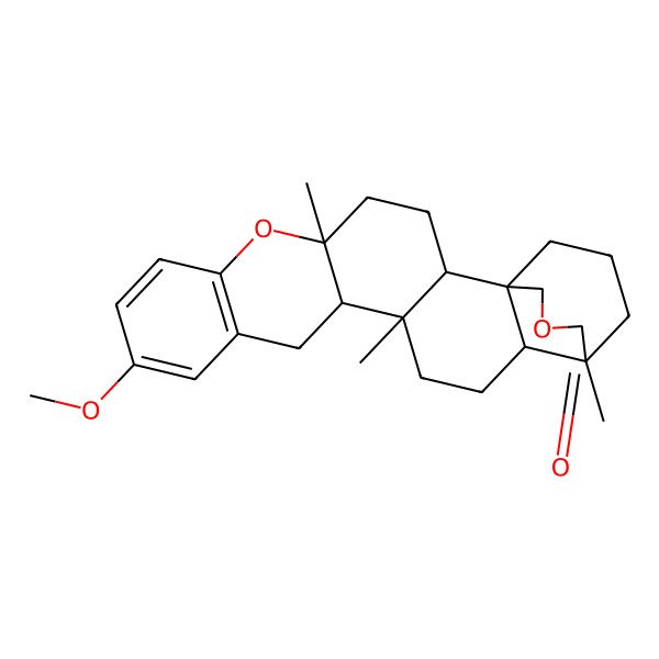 2D Structure of 10-Methoxy-5,15,19-trimethyl-6,21-dioxahexacyclo[17.3.3.01,18.02,15.05,14.07,12]pentacosa-7(12),8,10-trien-20-one