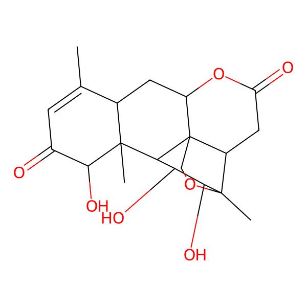 2D Structure of 12,15,16-Trihydroxy-9,13,17-trimethyl-5,18-dioxapentacyclo[12.5.0.01,6.02,17.08,13]nonadec-9-ene-4,11-dione