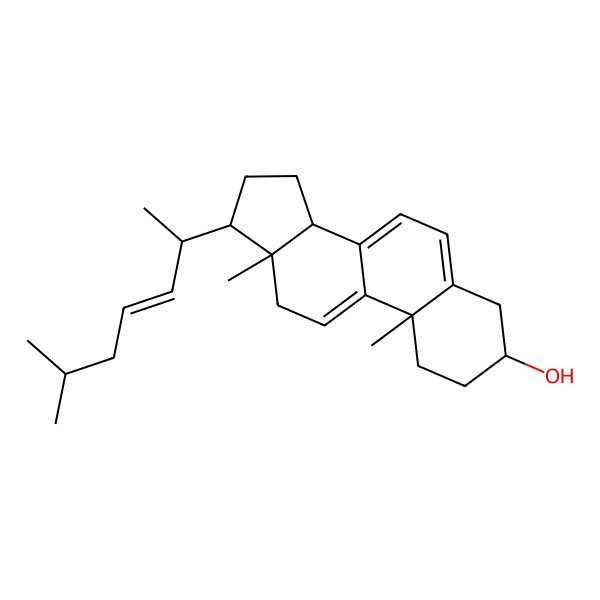 2D Structure of 10,13-dimethyl-17-(6-methylhept-3-en-2-yl)-2,3,4,12,14,15,16,17-octahydro-1H-cyclopenta[a]phenanthren-3-ol