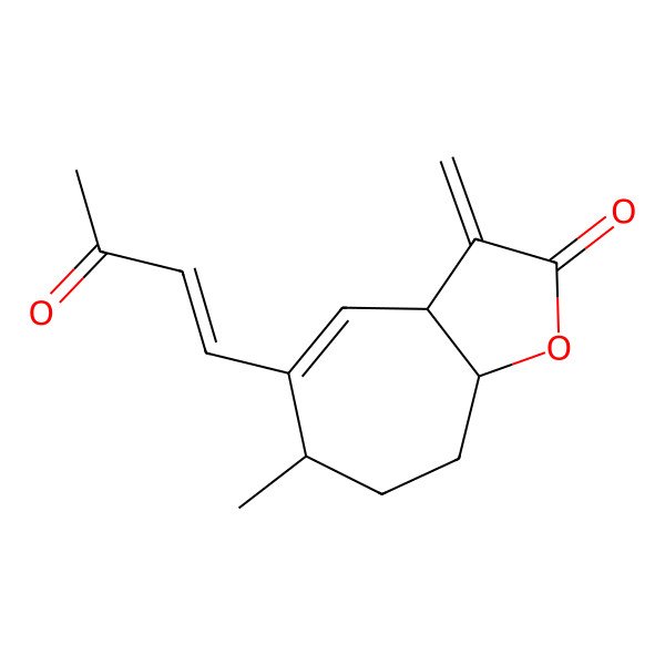 2D Structure of (3aR,6S,8aS)-6-methyl-3-methylidene-5-[(E)-3-oxobut-1-enyl]-6,7,8,8a-tetrahydro-3aH-cyclohepta[b]furan-2-one