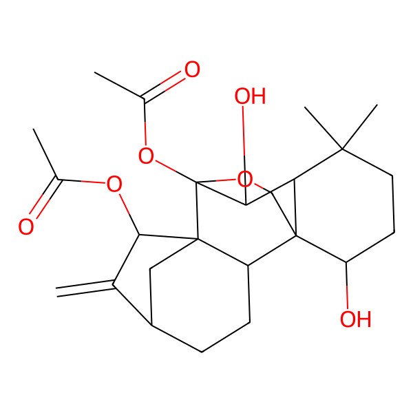 2D Structure of [(1S,2S,5R,7R,8S,9R,10S,11R,15S)-9-acetyloxy-10,15-dihydroxy-12,12-dimethyl-6-methylidene-17-oxapentacyclo[7.6.2.15,8.01,11.02,8]octadecan-7-yl] acetate