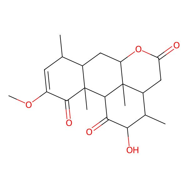 2D Structure of 15-Hydroxy-4-methoxy-2,6,14,17-tetramethyl-10-oxatetracyclo[7.7.1.02,7.013,17]heptadec-4-ene-3,11,16-trione