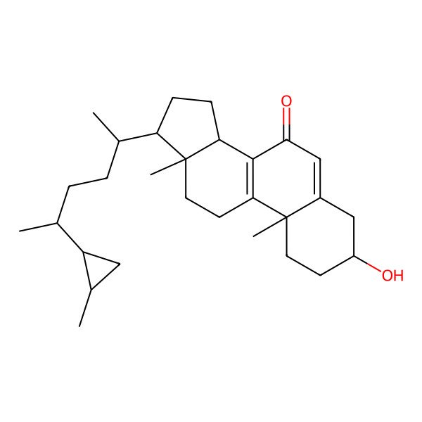 2D Structure of (3S,10S,13R,14R,17R)-3-hydroxy-10,13-dimethyl-17-[(2R,5R)-5-[(1R,2R)-2-methylcyclopropyl]hexan-2-yl]-1,2,3,4,11,12,14,15,16,17-decahydrocyclopenta[a]phenanthren-7-one