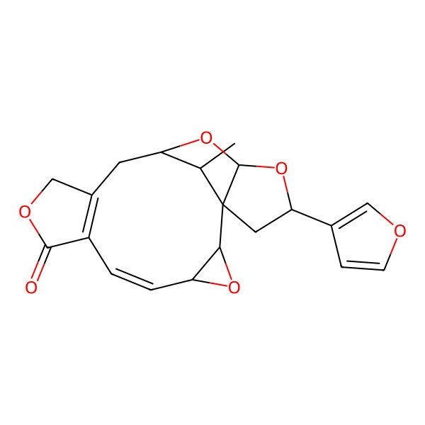 2D Structure of 17-(Furan-3-yl)-19-methyl-3,9,14,16-tetraoxapentacyclo[11.5.1.01,15.02,4.07,11]nonadeca-5,7(11)-dien-8-one