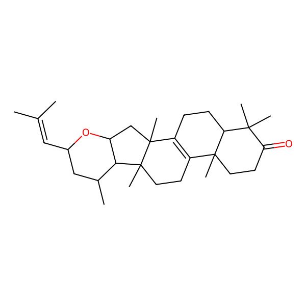 2D Structure of 2,8,10,14,18,18-Hexamethyl-6-(2-methylprop-1-enyl)-5-oxapentacyclo[11.8.0.02,10.04,9.014,19]henicos-1(13)-en-17-one