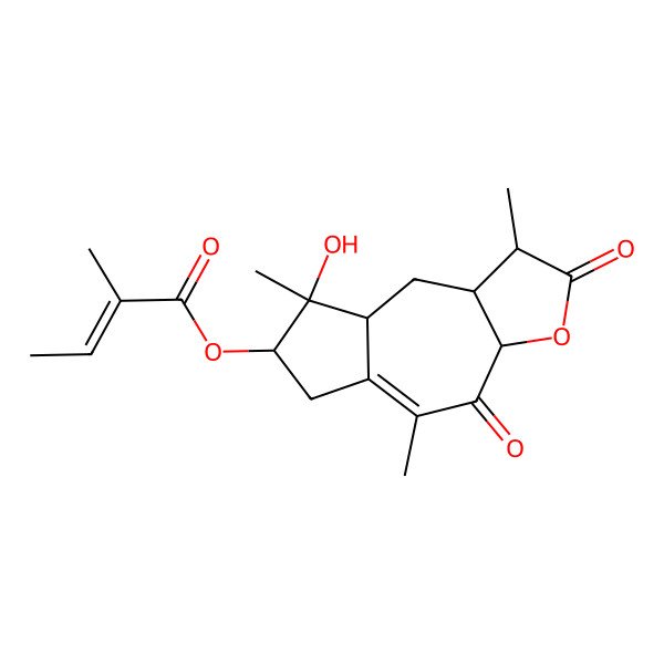 2D Structure of [(1S,3aS,7R,8S,8aR,9aR)-8-hydroxy-1,5,8-trimethyl-2,4-dioxo-3a,6,7,8a,9,9a-hexahydro-1H-azuleno[6,5-b]furan-7-yl] (Z)-2-methylbut-2-enoate