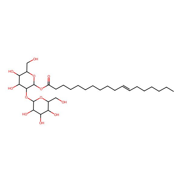 2D Structure of [(2S,3R,4S,5S,6R)-4,5-dihydroxy-6-(hydroxymethyl)-3-[(2S,3R,4S,5S,6R)-3,4,5-trihydroxy-6-(hydroxymethyl)oxan-2-yl]oxyoxan-2-yl] (Z)-octadec-11-enoate