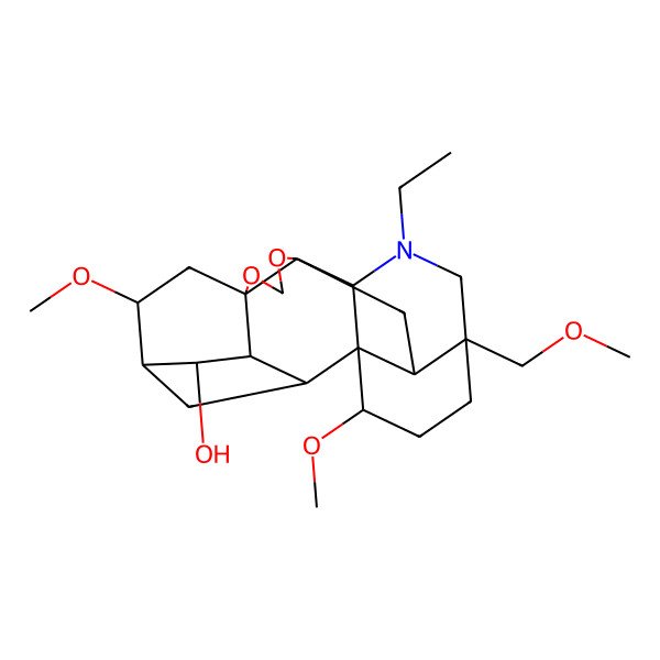2D Structure of 14-Ethyl-6,19-dimethoxy-16-(methoxymethyl)-9,11-dioxa-14-azaheptacyclo[10.7.2.12,5.01,13.03,8.08,12.016,20]docosan-4-ol