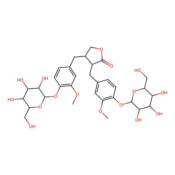 2D Structure of (8R,8'R)-Matairesinol 4,4'-di-O-beta-D-glucopyranoside