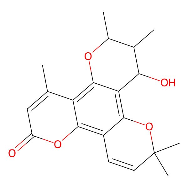 2D Structure of 12-Hydroxy-6,10,11,16,16-pentamethyl-3,9,15-trioxatetracyclo[12.4.0.02,7.08,13]octadeca-1,5,7,13,17-pentaen-4-one