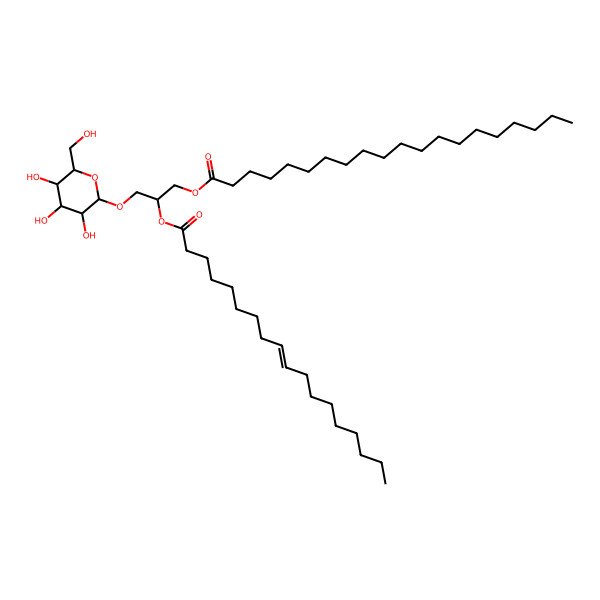 2D Structure of [(2S)-2-[(Z)-octadec-9-enoyl]oxy-3-[(2R,3R,4S,5R,6R)-3,4,5-trihydroxy-6-(hydroxymethyl)oxan-2-yl]oxypropyl] icosanoate