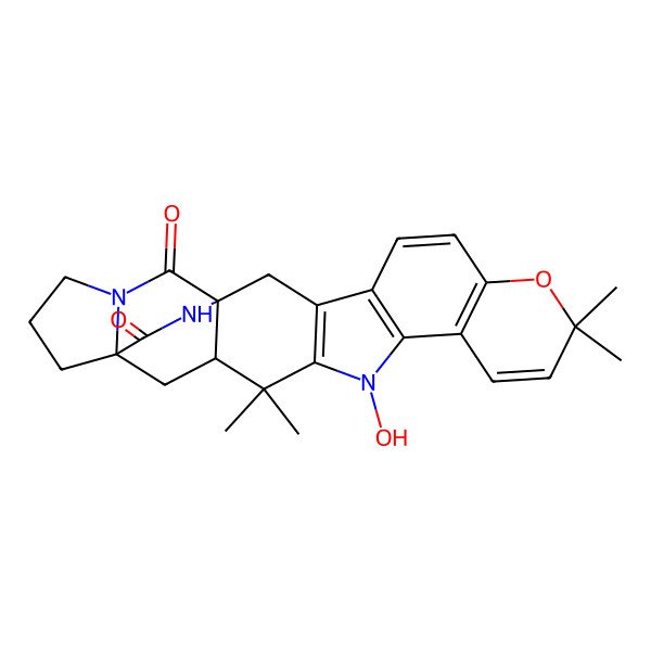 2D Structure of 14-Hydroxy-9,9,16,16-tetramethyl-8-oxa-14,23,25-triazaheptacyclo[17.5.2.01,17.03,15.04,13.07,12.019,23]hexacosa-3(15),4(13),5,7(12),10-pentaene-24,26-dione