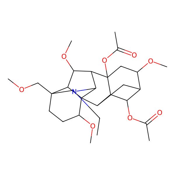 2D Structure of [8-Acetyloxy-11-ethyl-6,16,18-trimethoxy-13-(methoxymethyl)-11-azahexacyclo[7.7.2.12,5.01,10.03,8.013,17]nonadecan-4-yl] acetate