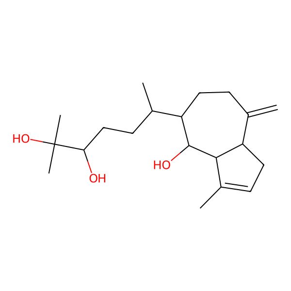 2D Structure of (3R,6R)-6-[(3aS,4R,5S,8aR)-4-hydroxy-3-methyl-8-methylidene-3a,4,5,6,7,8a-hexahydro-1H-azulen-5-yl]-2-methylheptane-2,3-diol