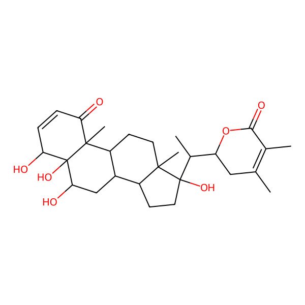 2D Structure of (2R)-4,5-dimethyl-2-[(1R)-1-[(4S,5S,6S,8S,9S,10R,13S,14S,17S)-4,5,6,17-tetrahydroxy-10,13-dimethyl-1-oxo-4,6,7,8,9,11,12,14,15,16-decahydrocyclopenta[a]phenanthren-17-yl]ethyl]-2,3-dihydropyran-6-one