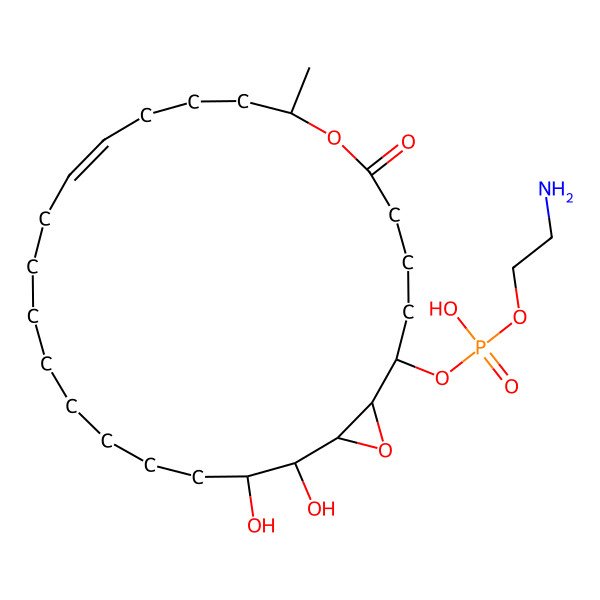 2D Structure of 2-Aminoethyl (22,23-dihydroxy-8-methyl-6-oxo-7,25-dioxabicyclo[22.1.0]pentacos-12-en-2-yl) hydrogen phosphate
