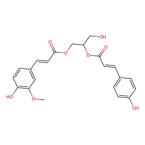 2D Structure of [(2S)-1-hydroxy-3-[(E)-3-(4-hydroxy-3-methoxyphenyl)prop-2-enoyl]oxypropan-2-yl] (E)-3-(4-hydroxyphenyl)prop-2-enoate