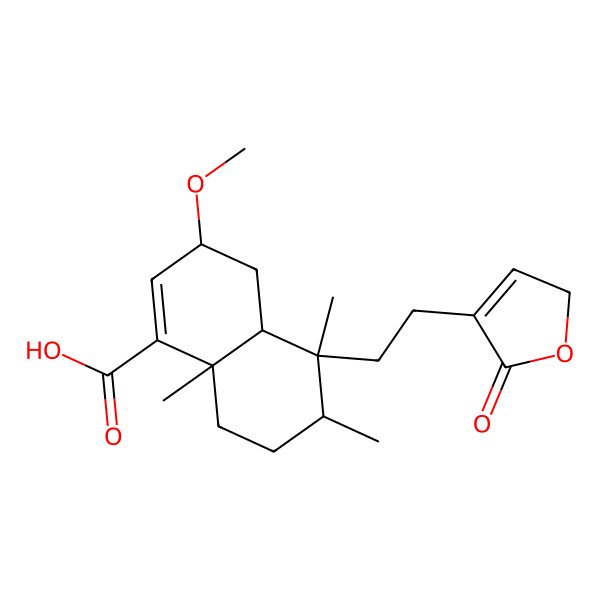 2D Structure of (3S,4aR,5S,6R,8aR)-3-methoxy-5,6,8a-trimethyl-5-[2-(5-oxo-2H-furan-4-yl)ethyl]-3,4,4a,6,7,8-hexahydronaphthalene-1-carboxylic acid