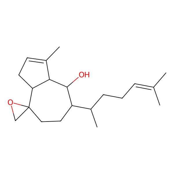 2D Structure of (3aS,4R,5S,8R,8aR)-3-methyl-5-[(2R)-6-methylhept-5-en-2-yl]spiro[3a,4,5,6,7,8a-hexahydro-1H-azulene-8,2'-oxirane]-4-ol