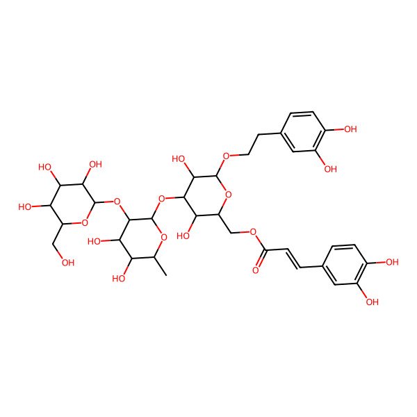 2D Structure of [4-[4,5-Dihydroxy-6-methyl-3-[3,4,5-trihydroxy-6-(hydroxymethyl)oxan-2-yl]oxyoxan-2-yl]oxy-6-[2-(3,4-dihydroxyphenyl)ethoxy]-3,5-dihydroxyoxan-2-yl]methyl 3-(3,4-dihydroxyphenyl)prop-2-enoate